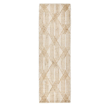Tustin 2.6'x8' Indoor Jute Blend Handwoven Geometric Ivory Area Rug Runner