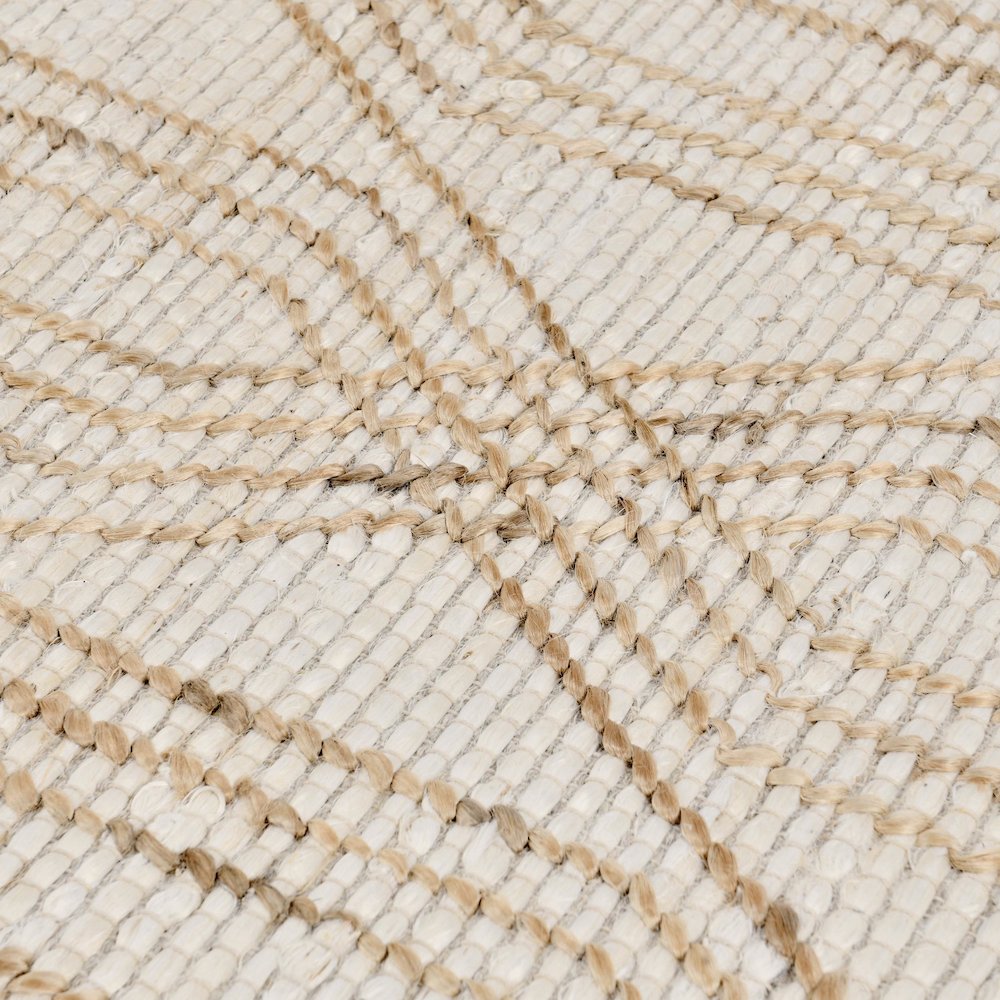 Tustin 2.6'x8' Indoor Jute Blend Handwoven Geometric Ivory Area Rug Runner