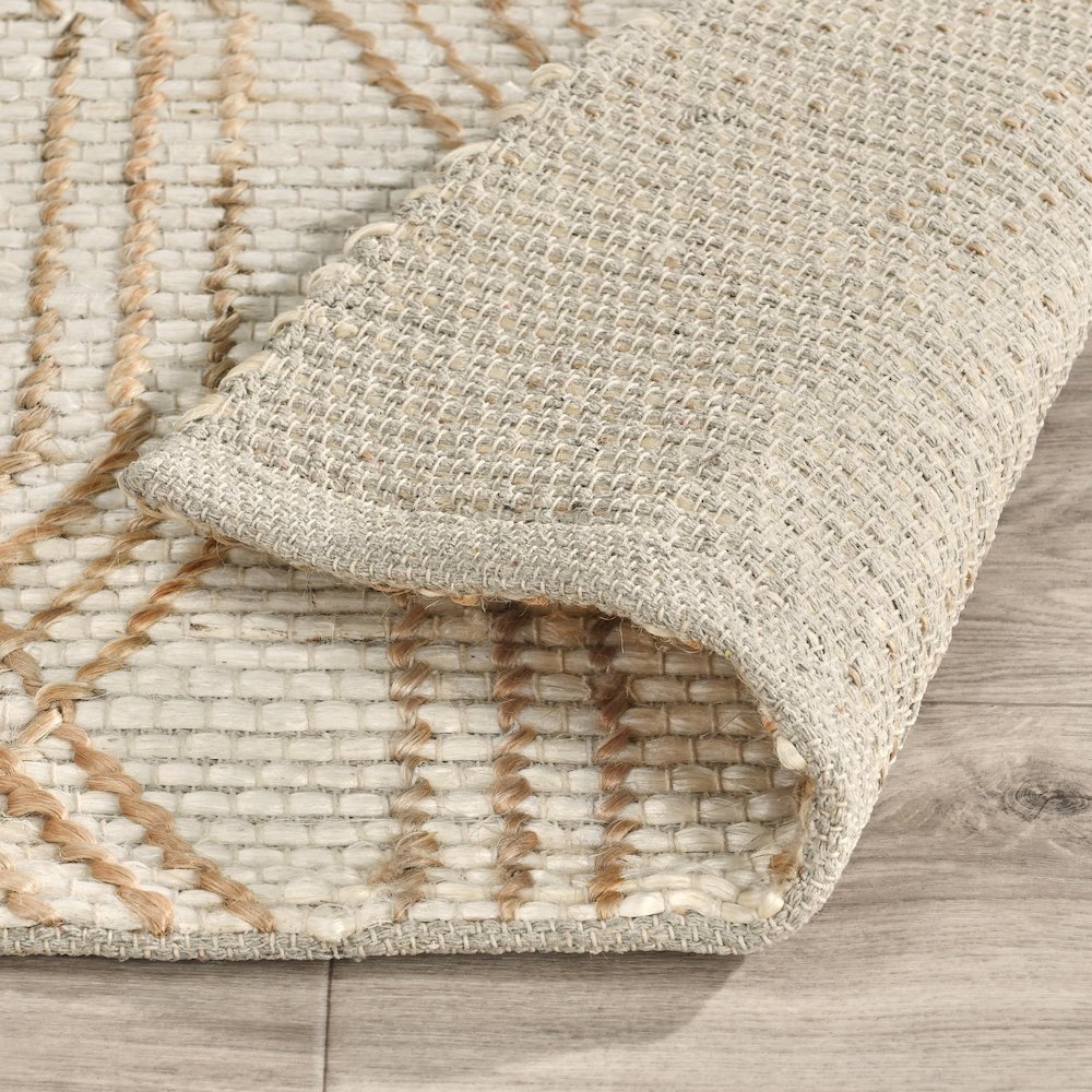 Tustin 2.6'x8' Indoor Jute Blend Handwoven Geometric Ivory Area Rug Runner