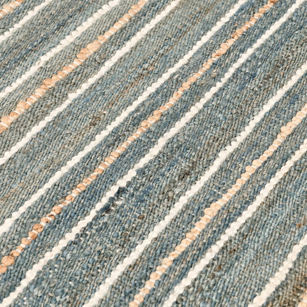Del Mar 2.6'x8' Jute Blend Handwoven Sustainable Blue Accent Rug Runner