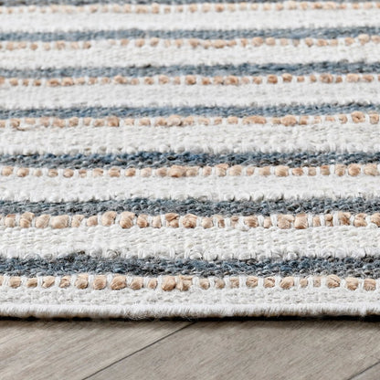 Del Mar 2.6'x8' Jute Blend Fabric Handwoven Sustainable Ivory Accent Rug Runner