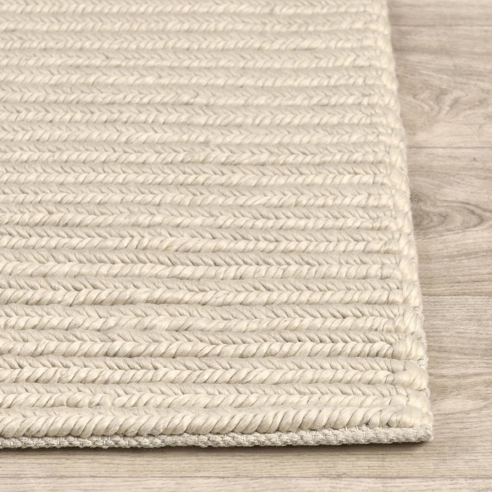 Dawson 8'x10' Wool Blend Fabric Handwoven  Beige Accent Area Rug