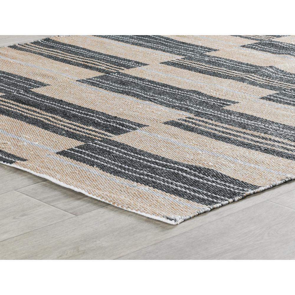 Boulder 8x10 Indoor Outdoor Handwoven Stripe Charcoal Area Rug by Kosas Home