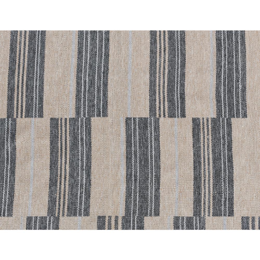 Boulder 8x10 Indoor Outdoor Handwoven Stripe Charcoal Area Rug by Kosas Home