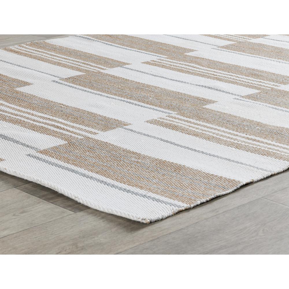 Boulder 2x3 Indoor Outdoor Handwoven Stripe Ivory Area Rug by Kosas Home