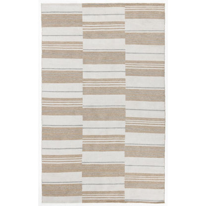 Boulder 2x3 Indoor Outdoor Handwoven Stripe Ivory Area Rug by Kosas Home
