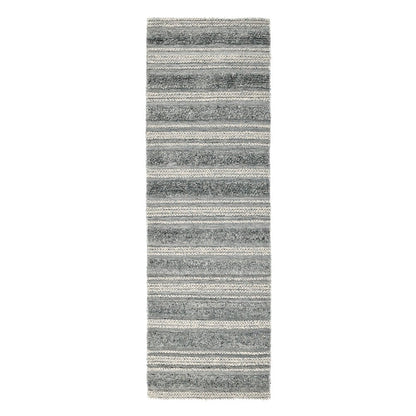 Elko 2.6'x8' Indoor Outdoor Sustainable Fabric Handwoven Blue Accent Rug