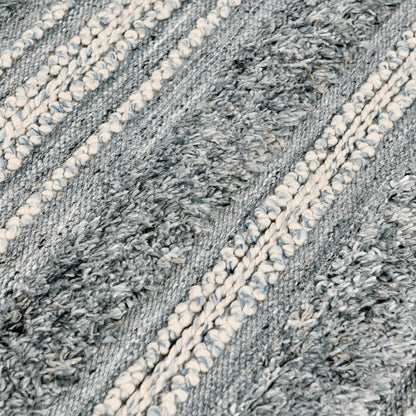 Elko 2.6'x8' Indoor Outdoor Sustainable Fabric Handwoven Blue Accent Rug