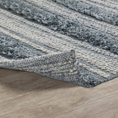 Elko 2.6'x8' Indoor Outdoor Sustainable Fabric Handwoven Blue Accent Rug