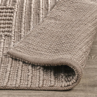 Clayton 5'x8' Recycled Fabric Handwoven Sustainable Beige Accent Area Rug