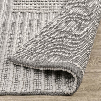 Clayton 9'x12' Recycled Fabric Handwoven Sustainable Gray Accent Area Rug