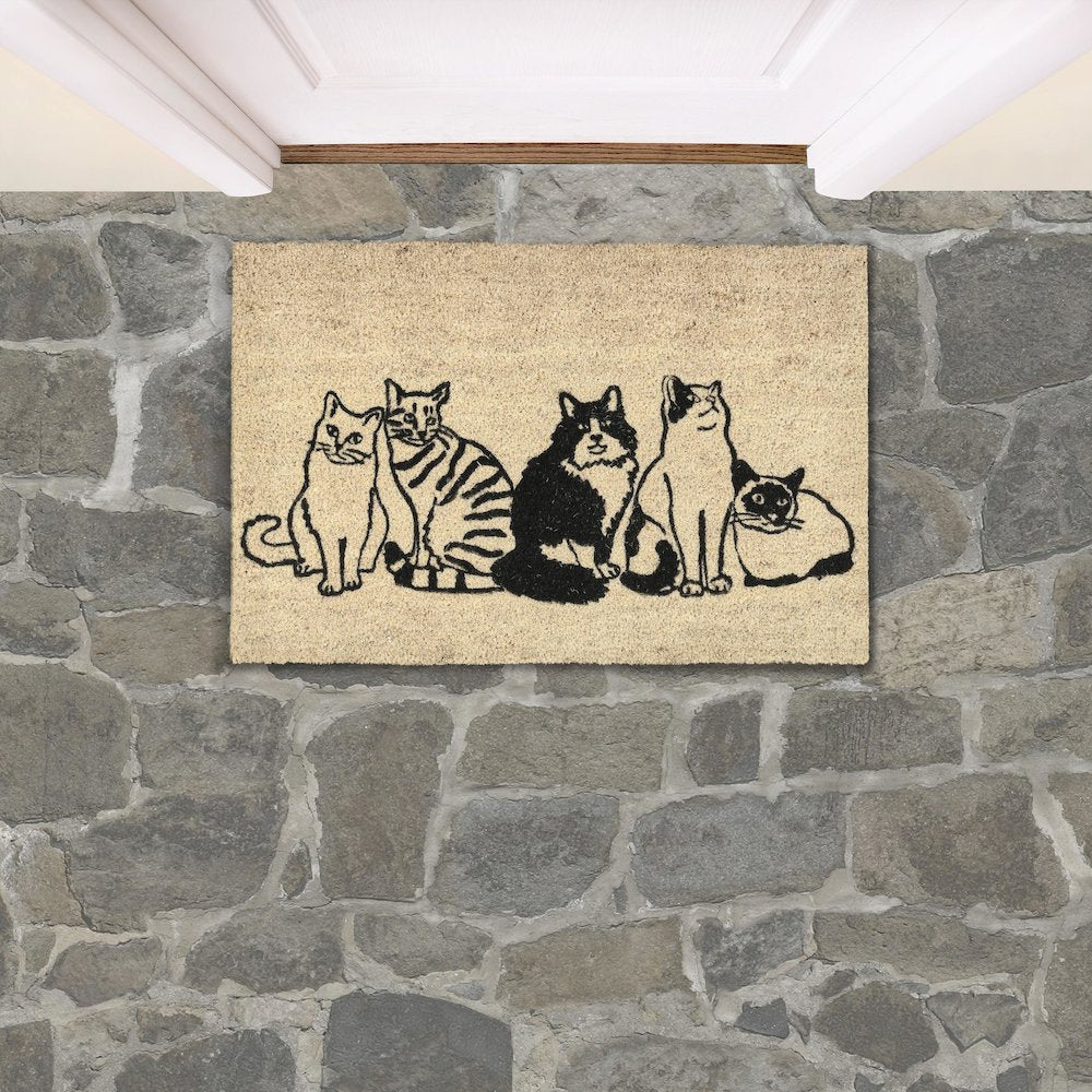 Good Dog 24"x36" Doormat Choir Front and PVC Backing Black and Sand