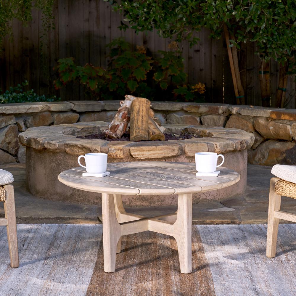 Dawn 31.5" Outdoor Round Coffee Table Gray