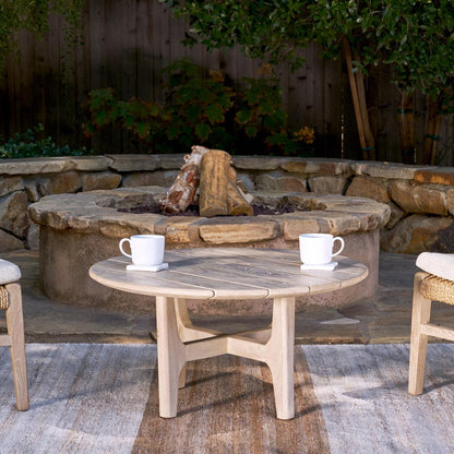 Dawn 31.5" Outdoor Round Coffee Table Gray