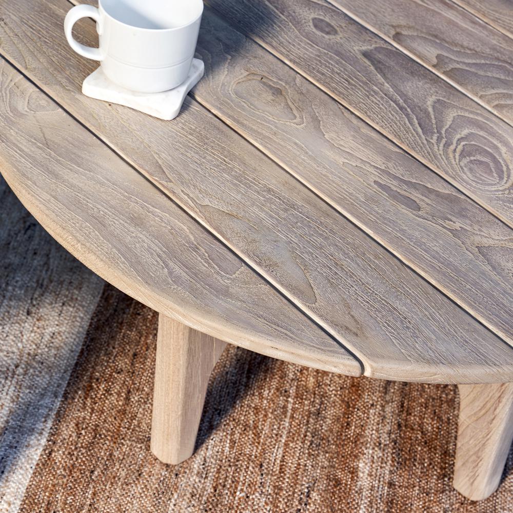Dawn 31.5" Outdoor Round Coffee Table Gray