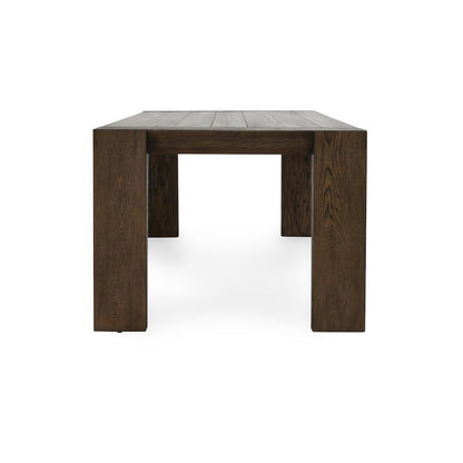Troy 89" Reclaimed Oak Wood Transitional Dining Table in Brown