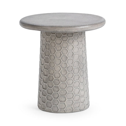Delaine Outdoor Concrete Accent Table