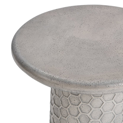 Delaine Outdoor Concrete Accent Table