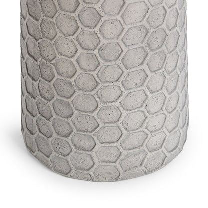 Delaine Outdoor Concrete Accent Table
