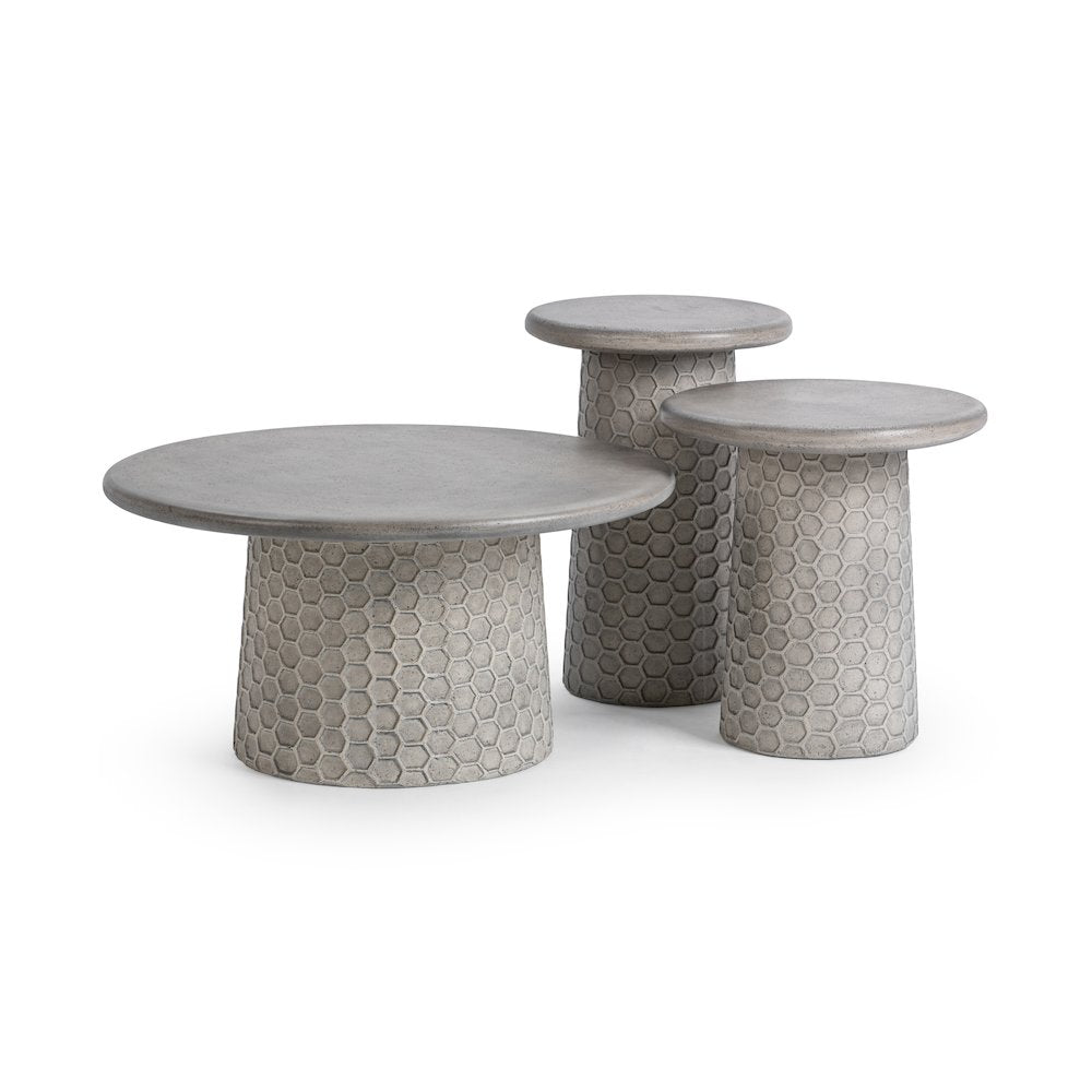 Delaine Outdoor Concrete Accent Table