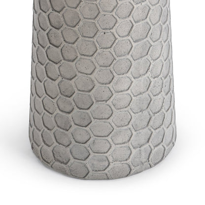 Delaine Outdoor Concrete Accent Table