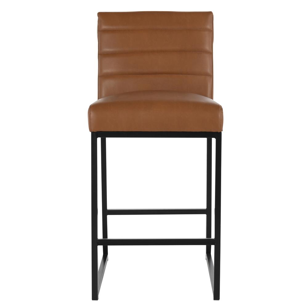 Seville Counter Stool 26" by Kosas Home Cognac, Black Base