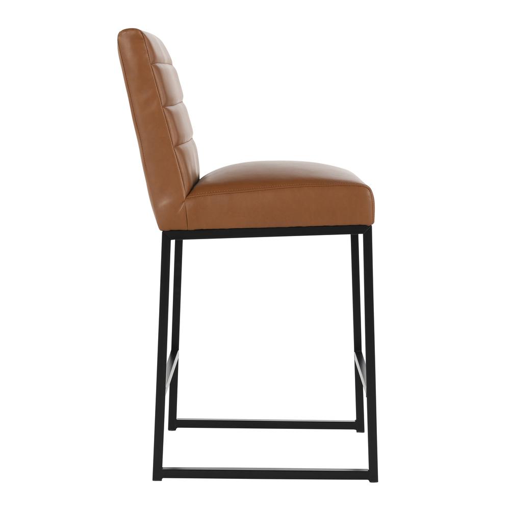 Seville Counter Stool 26" by Kosas Home Cognac, Black Base