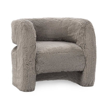Teddy Plush Fabric Cushioned Accent Chair