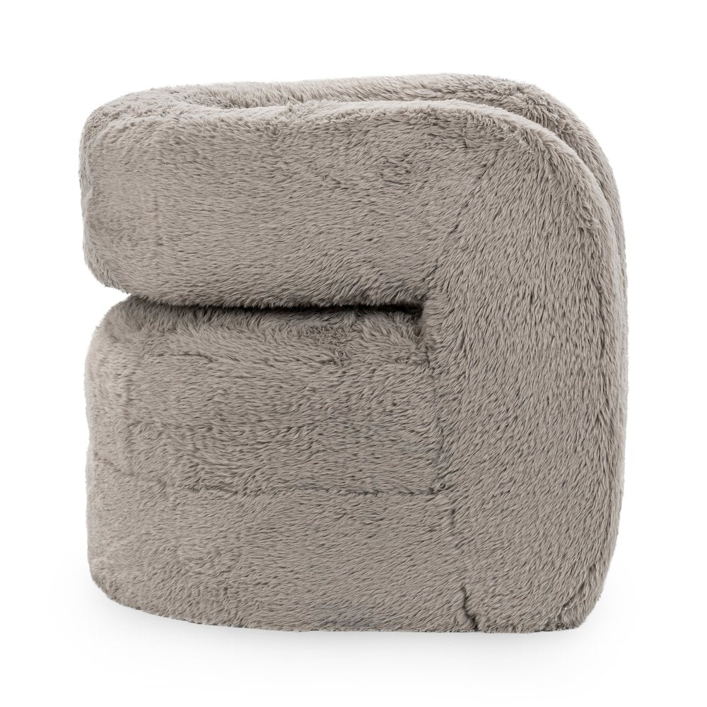 Teddy Plush Fabric Cushioned Accent Chair