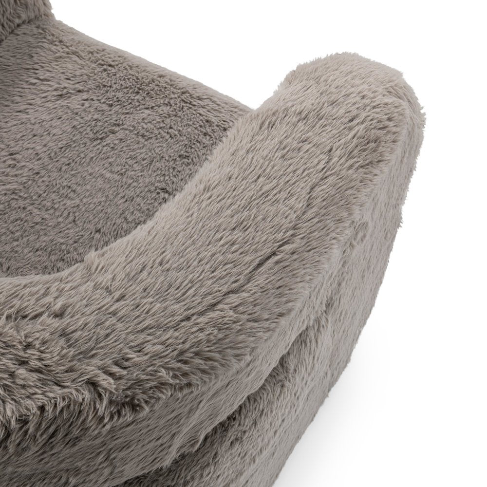 Teddy Plush Fabric Cushioned Accent Chair