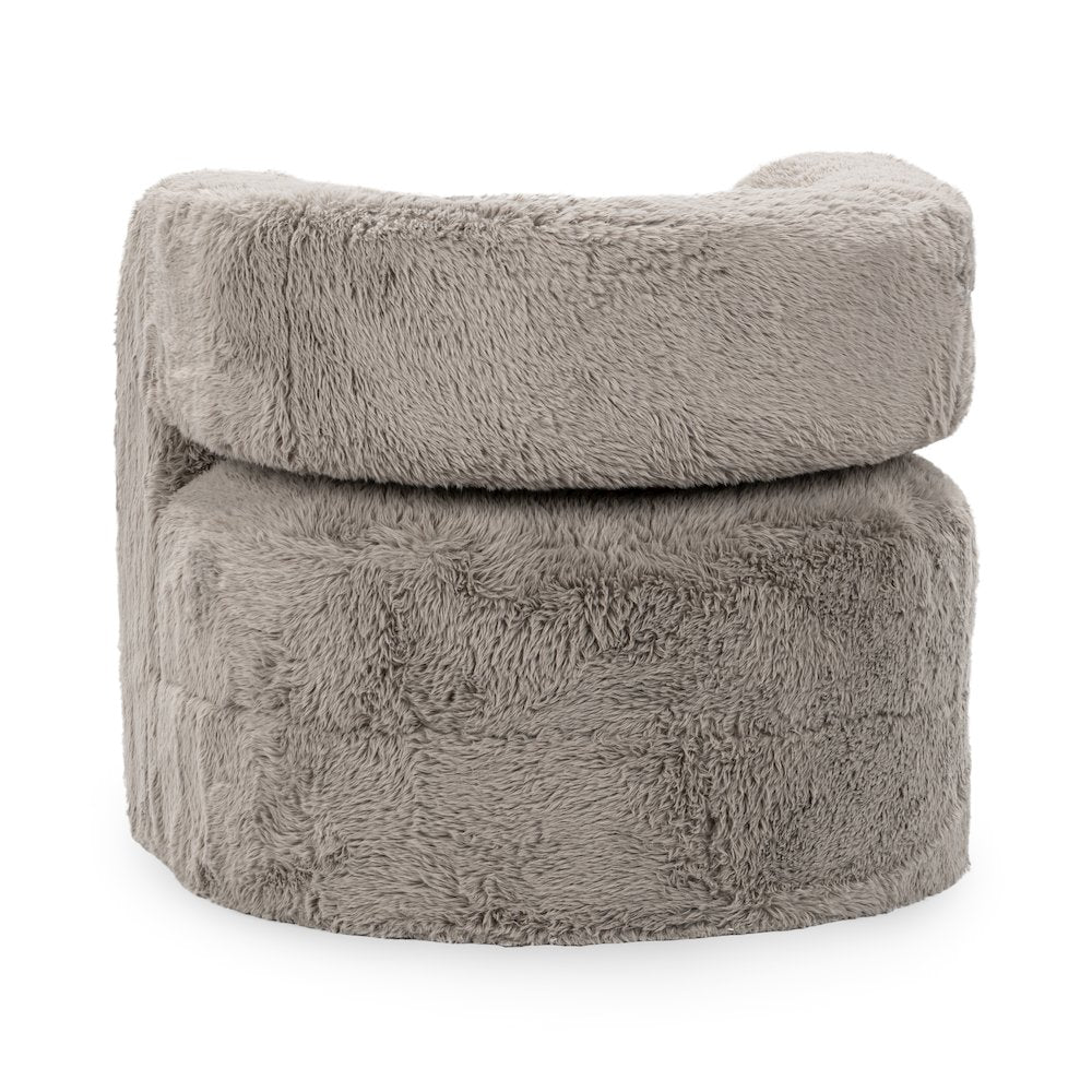 Teddy Plush Fabric Cushioned Accent Chair