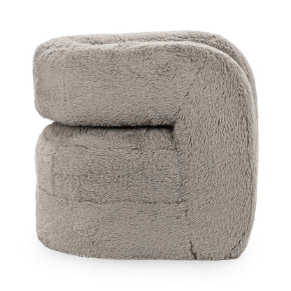 Teddy Plush Fabric Cushioned Accent Chair