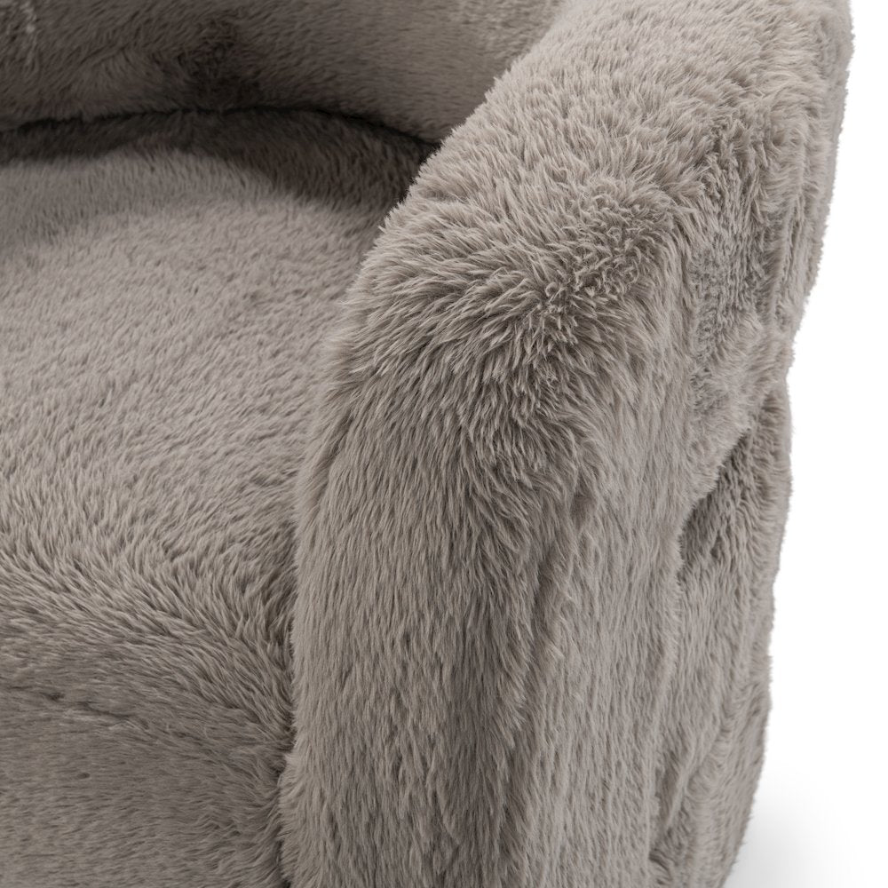 Teddy Plush Fabric Cushioned Accent Chair