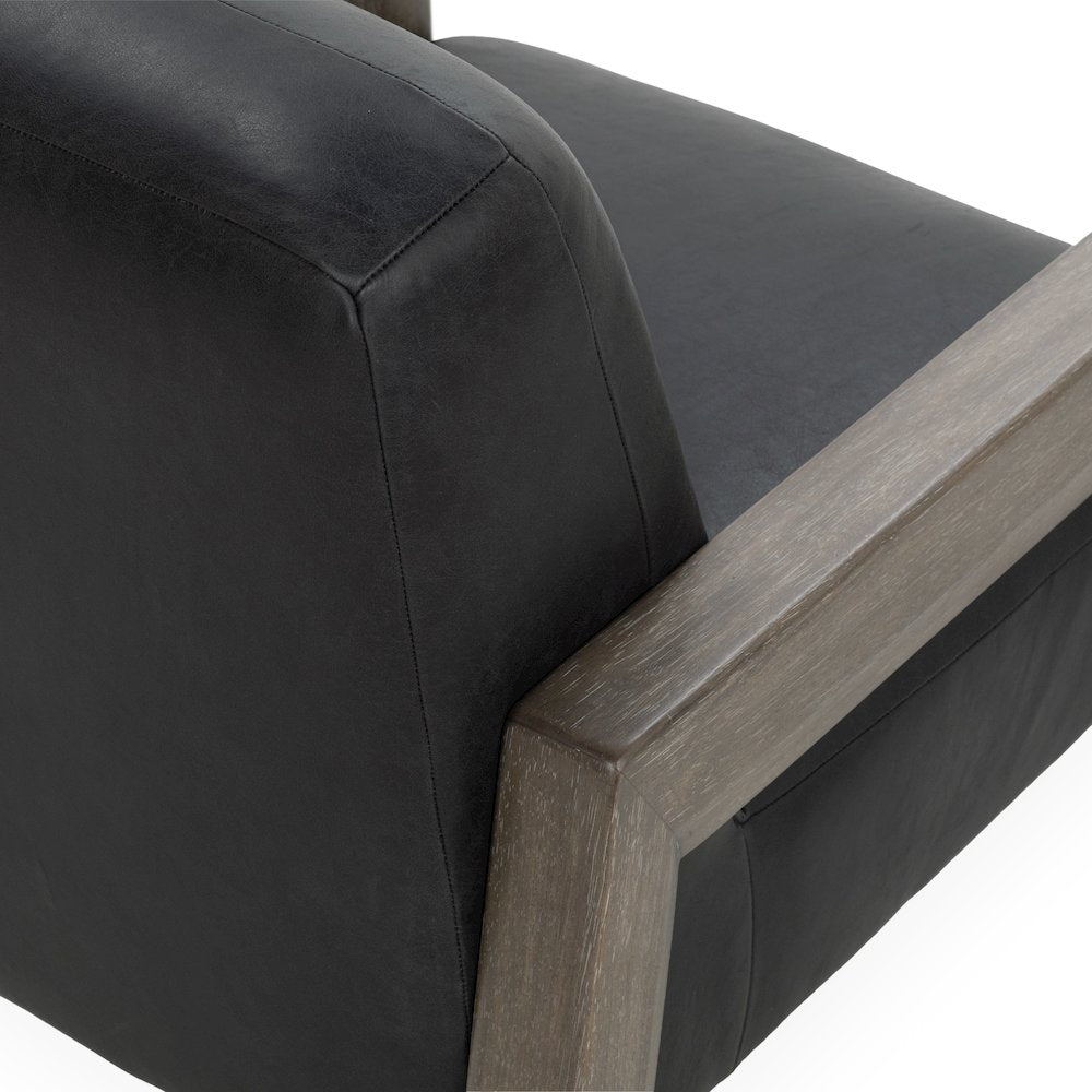Aliza Top-Grain Leather Accent Chair