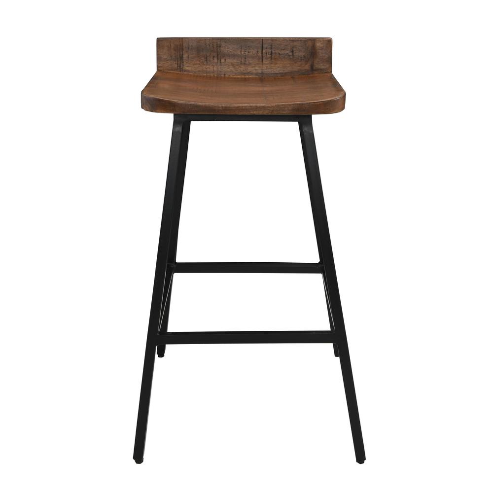 Pennie 27" Industrial Solid Wood Brown Counter stool Set of 2 by Kosas Home