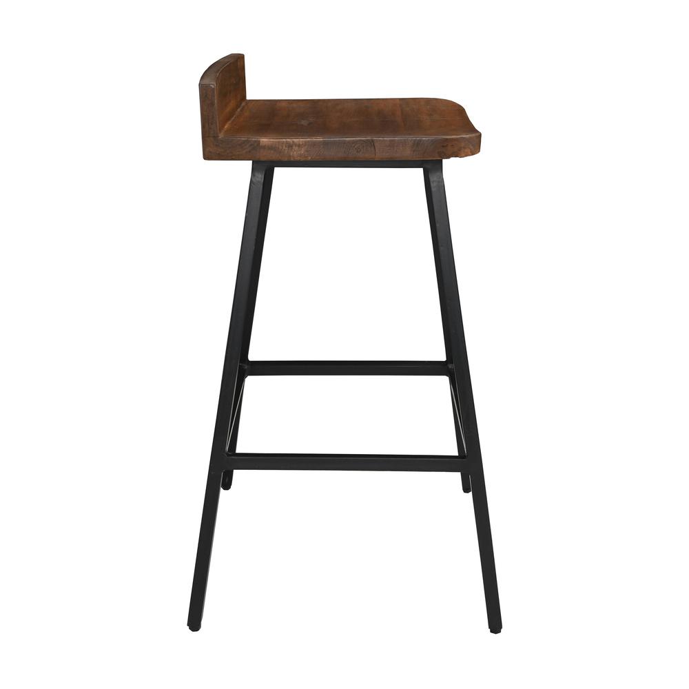 Pennie 27" Industrial Solid Wood Brown Counter stool Set of 2 by Kosas Home