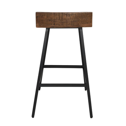 Pennie 27" Industrial Solid Wood Brown Counter stool Set of 2 by Kosas Home