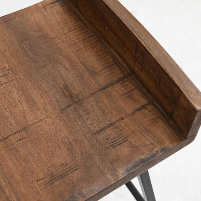 Pennie 27" Industrial Solid Wood Brown Counter stool Set of 2 by Kosas Home