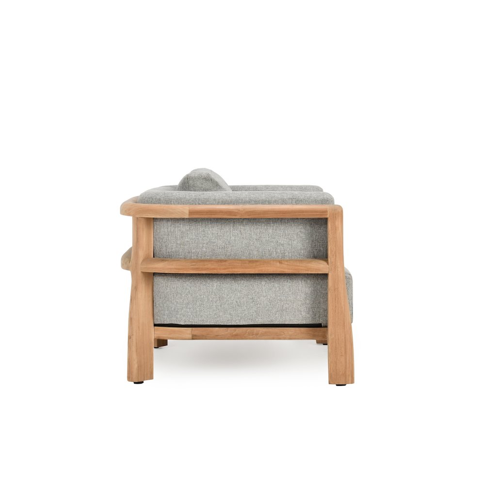 Aston Teak Wood Modern Outdoor Accent Chair in Gray
