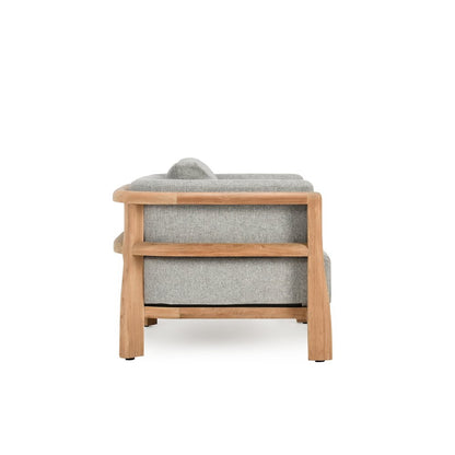 Aston Teak Wood Modern Outdoor Accent Chair in Gray