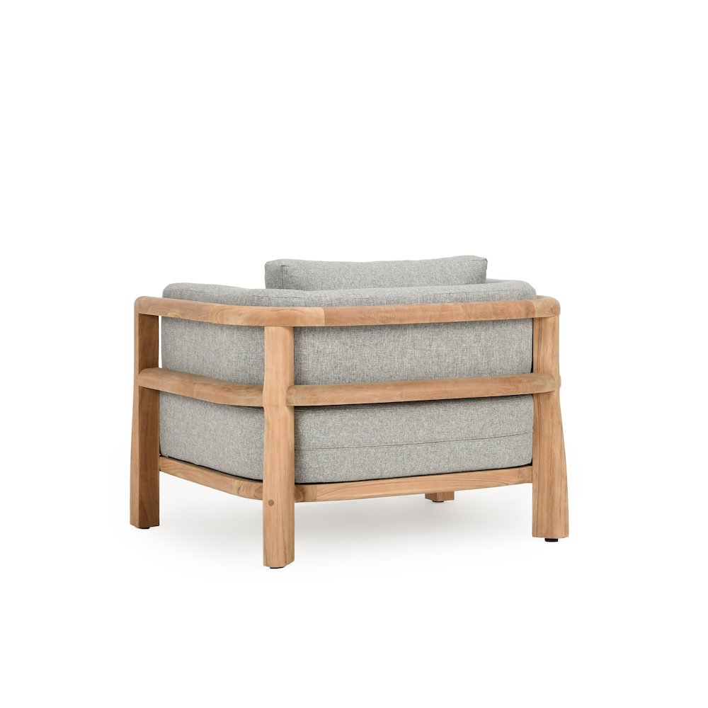 Aston Teak Wood Modern Outdoor Accent Chair in Gray