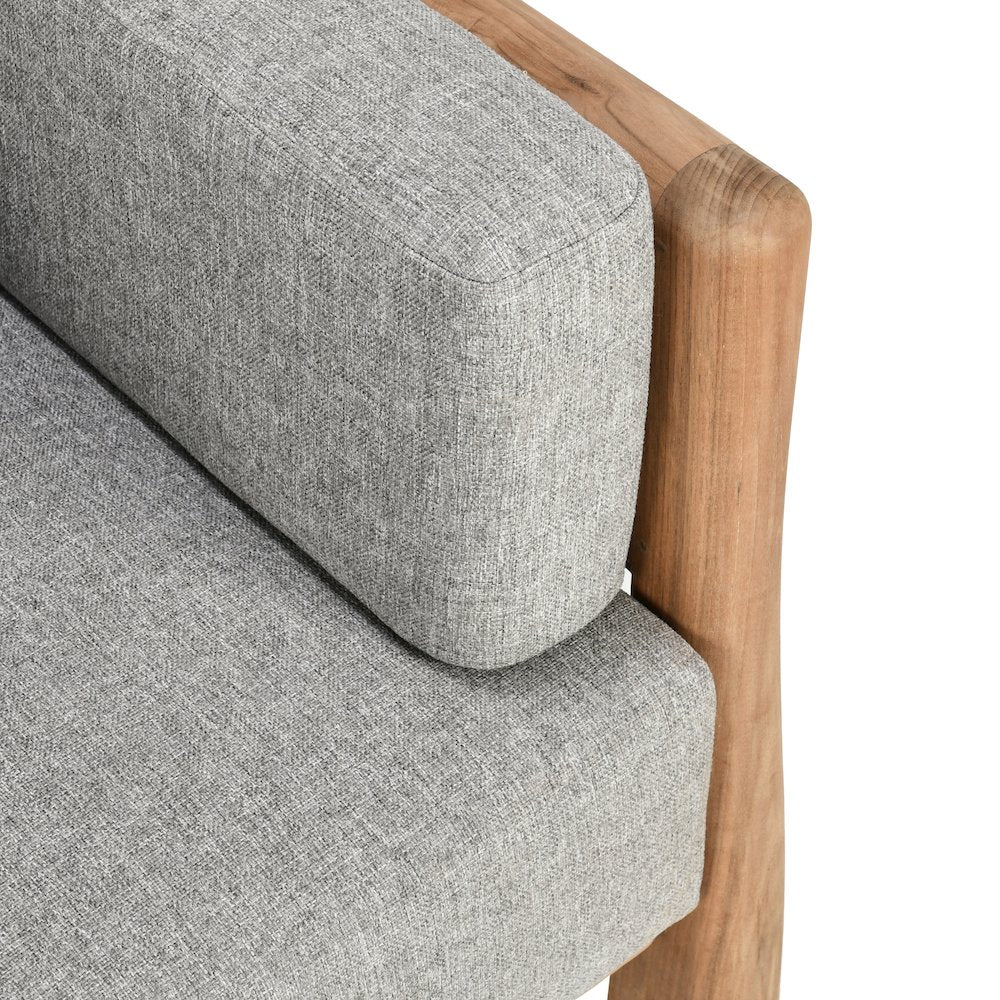 Aston Teak Wood Modern Outdoor Accent Chair in Gray