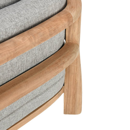 Aston Teak Wood Modern Outdoor Accent Chair in Gray