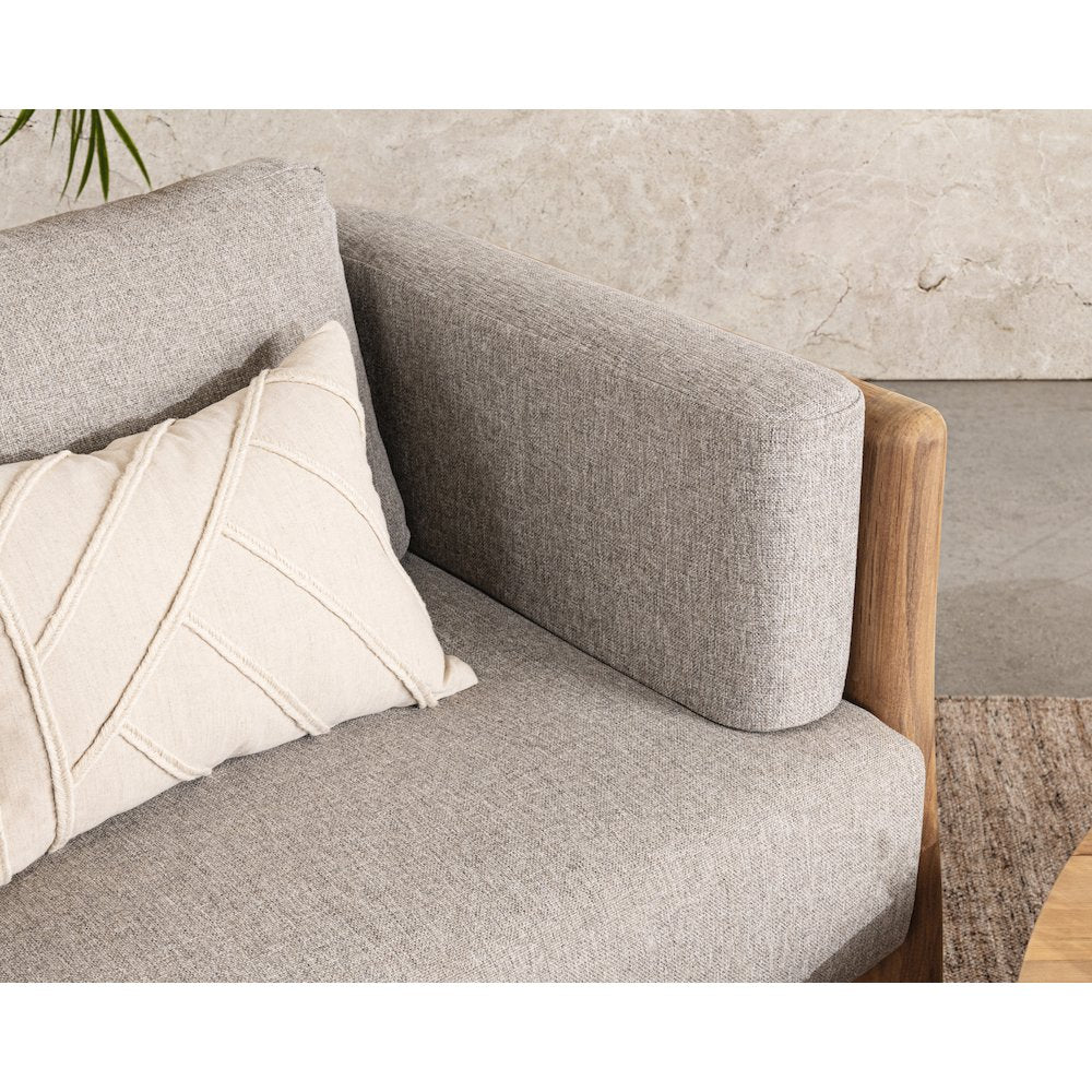 Aston Teak Wood Modern Outdoor Accent Chair in Gray