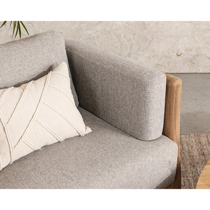 Aston Teak Wood Modern Outdoor Accent Chair in Gray