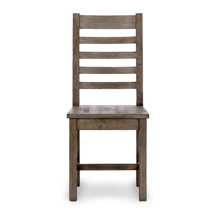 Caleb Transitional Reclaimed Pine Wood Dining Chair Distressed Brown Set of 2
