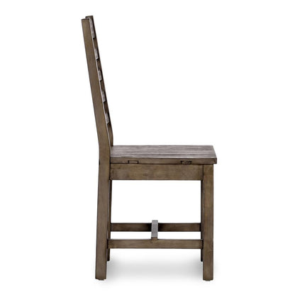 Caleb Transitional Reclaimed Pine Wood Dining Chair Distressed Brown Set of 2