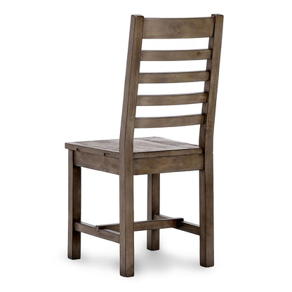 Caleb Transitional Reclaimed Pine Wood Dining Chair Distressed Brown Set of 2