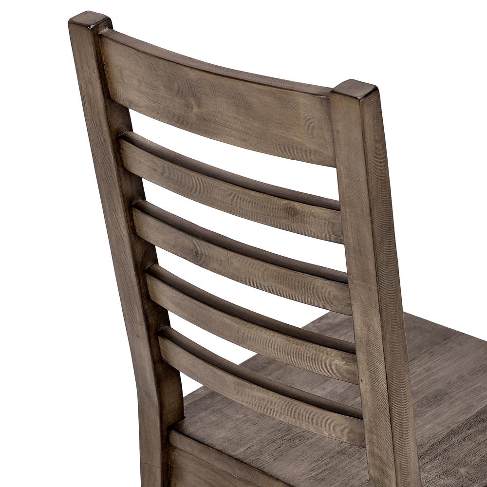 Caleb Transitional Reclaimed Pine Wood Dining Chair Distressed Brown Set of 2