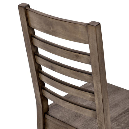 Caleb Transitional Reclaimed Pine Wood Dining Chair Distressed Brown Set of 2